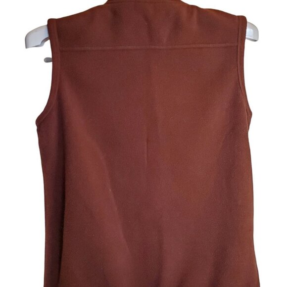 𝅺OVERSIZED Brown Fleece Zip Up Vest. Size Medium - Picture 2 of 3